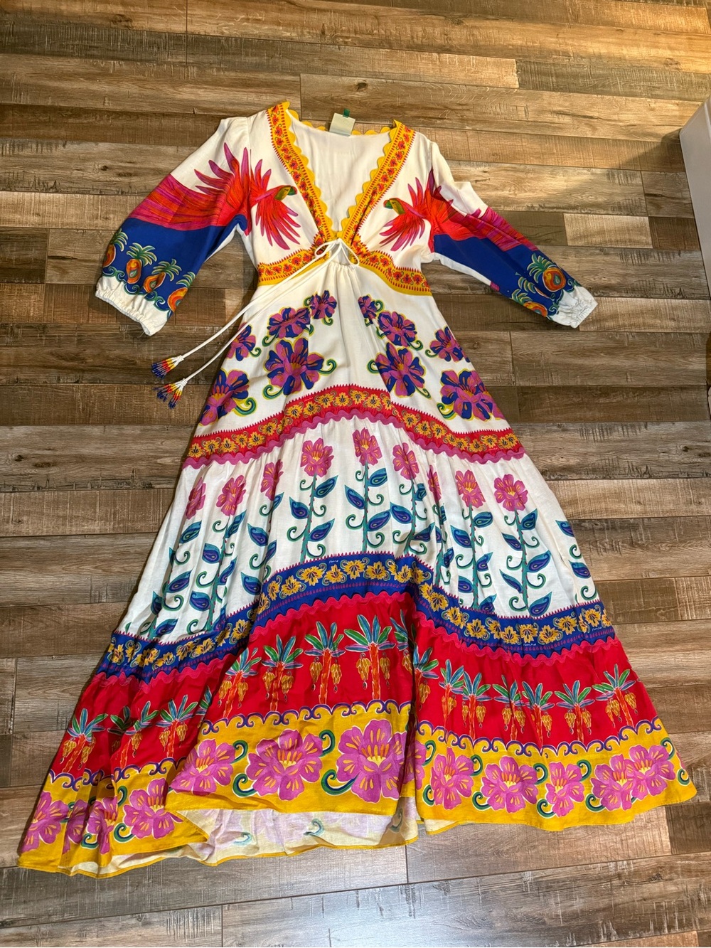 Farm Rio Vivid Garden Maxi Dress size M - Picture 2 of 6